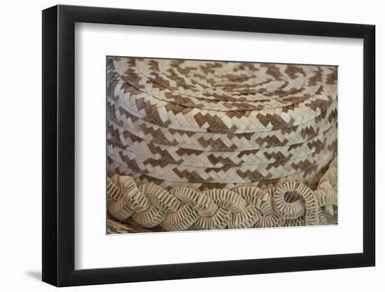 French Polynesia, Island of Rurutu. Traditional Woven Hats-Cindy Miller Hopkins-Framed Photographic Print