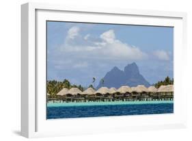 French Polynesia, Society Islands, Motu Tautau. Stilted Hotel Suites-Alida Latham-Framed Photographic Print