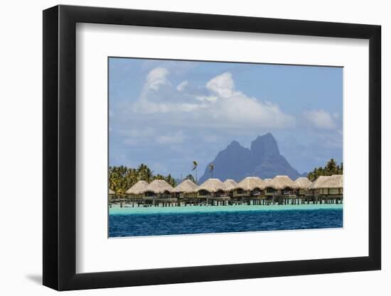 French Polynesia, Society Islands, Motu Tautau. Stilted Hotel Suites-Alida Latham-Framed Photographic Print