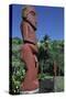 French Polynesia, Society Islands, Windward Islands Archipelago, Tahiti, Statue at Arahurahu Temple-null-Stretched Canvas