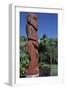 French Polynesia, Society Islands, Windward Islands Archipelago, Tahiti, Statue at Arahurahu Temple-null-Framed Giclee Print