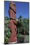 French Polynesia, Society Islands, Windward Islands Archipelago, Tahiti, Statue at Arahurahu Temple-null-Mounted Giclee Print