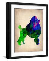 French Poodle Watercolor-NaxArt-Framed Art Print