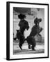 French Poodles Standing on Hind Legs-Mark Kauffman-Framed Photographic Print