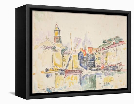 French Port of St. Tropez, 1914-Paul Signac-Framed Stretched Canvas