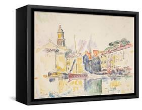 French Port of St. Tropez, 1914-Paul Signac-Framed Stretched Canvas