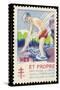 French Postage Stamp Promoting Bathing and Cleanliness to Fight Tuberculosis-null-Stretched Canvas