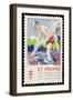 French Postage Stamp Promoting Bathing and Cleanliness to Fight Tuberculosis-null-Framed Art Print