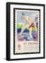 French Postage Stamp Promoting Bathing and Cleanliness to Fight Tuberculosis-null-Framed Art Print