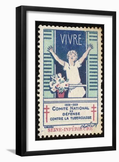 French Postage Stamp Promoting Fresh Air and Sunshine to Fight Tuberculosis-null-Framed Art Print