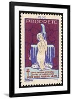 French Postage Stamp Promoting Washing and Cleanliness to Fight Tuberculosis-null-Framed Art Print