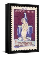 French Postage Stamp Promoting Washing and Cleanliness to Fight Tuberculosis-null-Framed Stretched Canvas