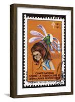 French Postage Stamp Sold in Aid of the Fight Against Tuberculosis-null-Framed Art Print