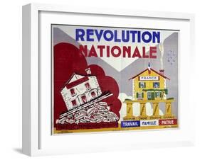 French Poster, National Revolution: Work, Family, Homeland, 1938-null-Framed Art Print