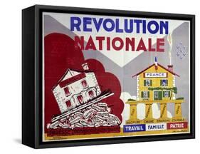 French Poster, National Revolution: Work, Family, Homeland, 1938-null-Framed Stretched Canvas