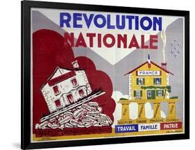 French Poster, National Revolution: Work, Family, Homeland, 1938-null-Framed Art Print