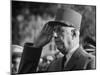 French Pres. Charles De Gaulle Wearing His Military Uniform and Saluting-null-Mounted Photographic Print