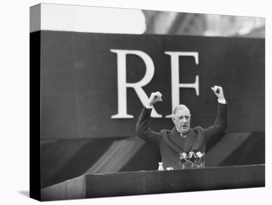 French President Charles De Gaulle Making a Speech-Loomis Dean-Stretched Canvas