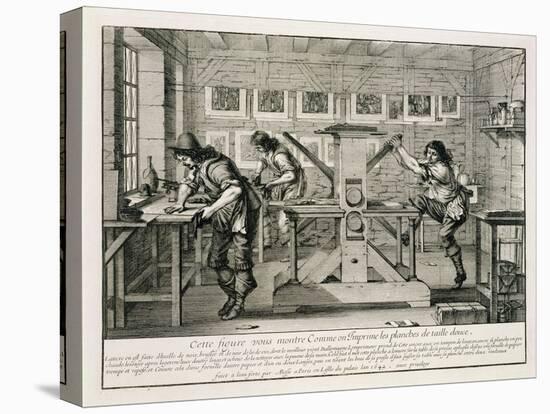 French Printing Press, 1642-Abraham Bosse-Stretched Canvas