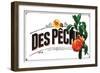 French Produce Peach-null-Framed Giclee Print