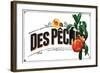 French Produce Peach-null-Framed Giclee Print