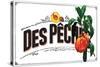 French Produce - Peach-The Saturday Evening Post-Stretched Canvas