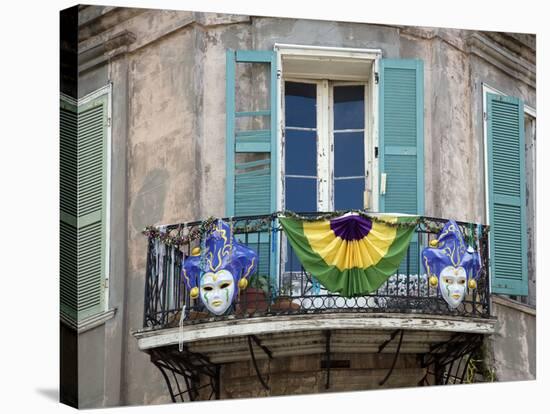 French Quarter Balcony During Mardi Gras-Carol Highsmith-Stretched Canvas