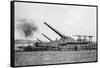 French Railway Guns Firing-null-Framed Stretched Canvas