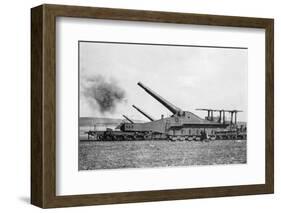 French Railway Guns Firing-null-Framed Photographic Print