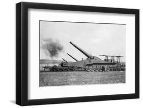 French Railway Guns Firing-null-Framed Photographic Print