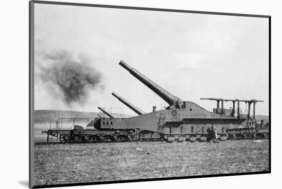 French Railway Guns Firing-null-Mounted Photographic Print