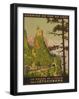 French Railway Travel Poster, Chemin De Fer De L'Est, Switzerland and Italy-null-Framed Giclee Print