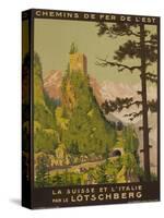 French Railway Travel Poster, Chemin De Fer De L'Est, Switzerland and Italy-null-Stretched Canvas