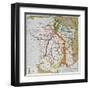 French Railways Old Map (End Of 19Th Century)-marzolino-Framed Art Print