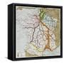 French Railways Old Map (End Of 19Th Century)-marzolino-Framed Stretched Canvas