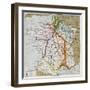 French Railways Old Map (End Of 19Th Century)-marzolino-Framed Art Print