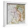 French Railways Old Map (End Of 19Th Century)-marzolino-Framed Art Print