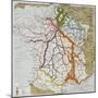 French Railways Old Map (End Of 19Th Century)-marzolino-Mounted Art Print