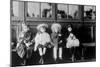 French Refugee Children Waiting for a Train, 20 January 1918-null-Mounted Giclee Print