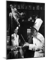 French Restaurant Owner Sam Letrone Entertaining Patrons with His Performing Chicken-Loomis Dean-Mounted Photographic Print