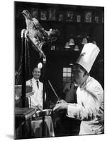 French Restaurant Owner Sam Letrone Entertaining Patrons with His Performing Chicken-Loomis Dean-Mounted Photographic Print