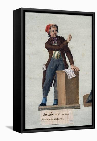 French Revolution: Jacobin Vociferating from the Tribune-null-Framed Stretched Canvas