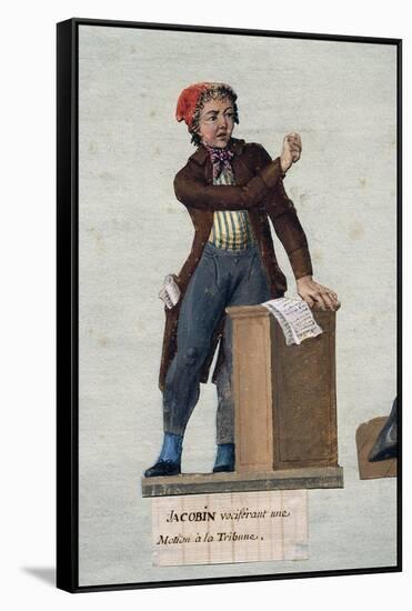 French Revolution: Jacobin Vociferating from the Tribune-null-Framed Stretched Canvas