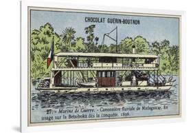 French River Gunboat in Madagascar, 1896-null-Framed Giclee Print