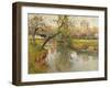 French River Landscape with a Flowering Tree-Fritz Thaulow-Framed Giclee Print