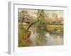 French River Landscape with a Flowering Tree-Fritz Thaulow-Framed Giclee Print