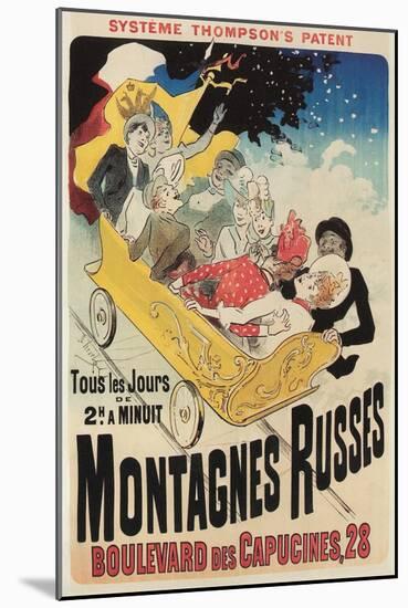 French Roller Coaster Poster-null-Mounted Art Print