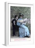 French Romantic Postcard, C1900-null-Framed Giclee Print