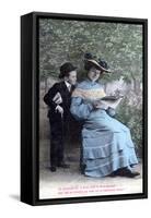 French Romantic Postcard, C1900-null-Framed Stretched Canvas