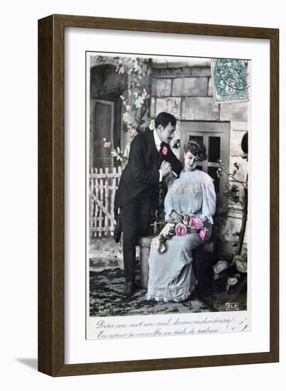 French Romantic Postcard, C1900-null-Framed Giclee Print